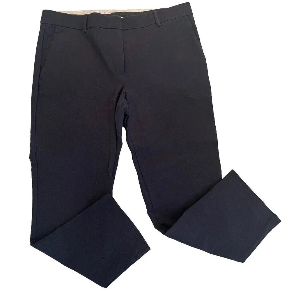 ANN TAYLOR Women’s Eva Ankle Pant Size 12 Atlantic Navy Blue Stretch Career